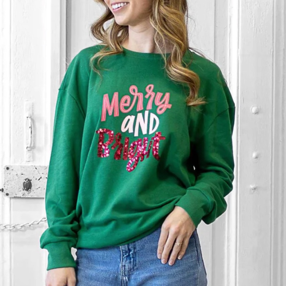 NEW Merry & Bright Sequin Sweatshirt